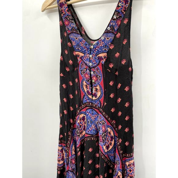 Free People Black Floral Midi Slip Dress - Picture 5 of 8